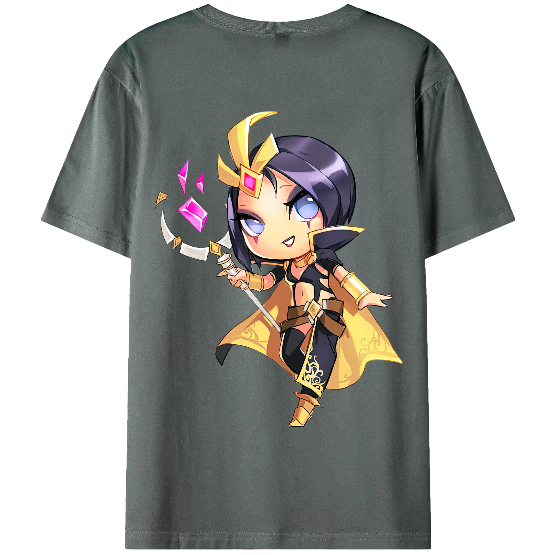 （画像用） リーグ・オブ・レジェンド League of Legends LOL 綿100％ メンズ半袖Tシャツ（バックプリント） 通気性